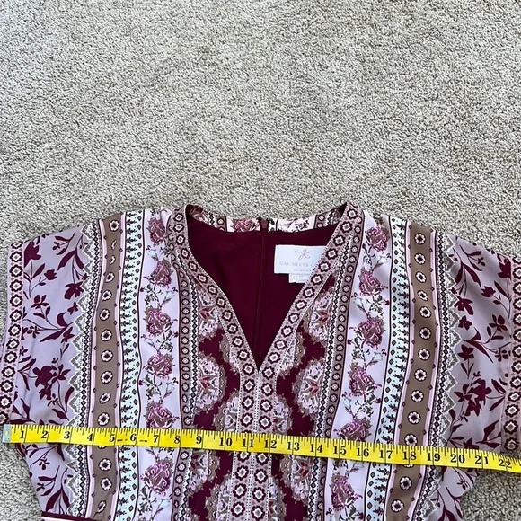 GAL MEETS GLAM Size 14 Maroon combo Liza Carly dress